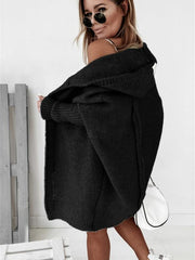 Women hooded sweater cardigan