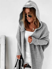 Women hooded sweater cardigan