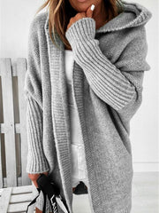 Women hooded sweater cardigan