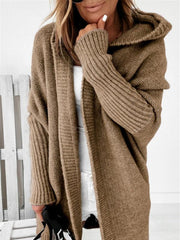 Women hooded sweater cardigan