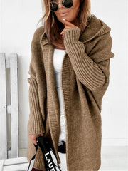 Women hooded sweater cardigan