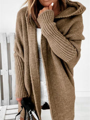 Women hooded sweater cardigan