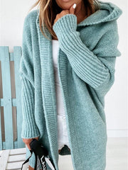 Women hooded sweater cardigan