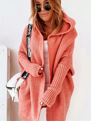 Women hooded sweater cardigan