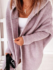 Women hooded sweater cardigan