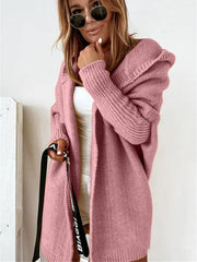 Women hooded sweater cardigan