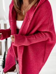 Women hooded sweater cardigan