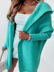 Women hooded sweater cardigan