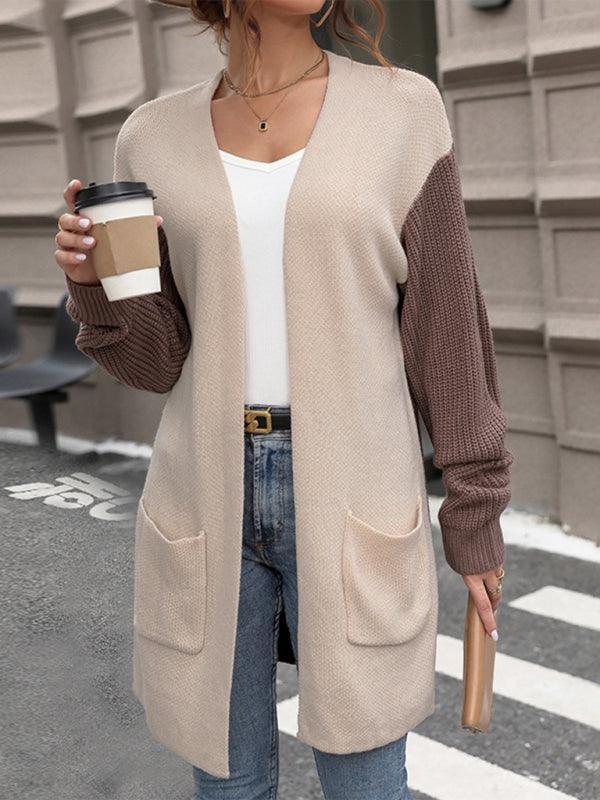 women's color block sweater jacket