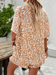 women's casual fashion resort lapel short-sleeved shirt shorts suit - 808Lush