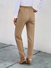 Casual elastic waist pleated women's pants - 808Lush