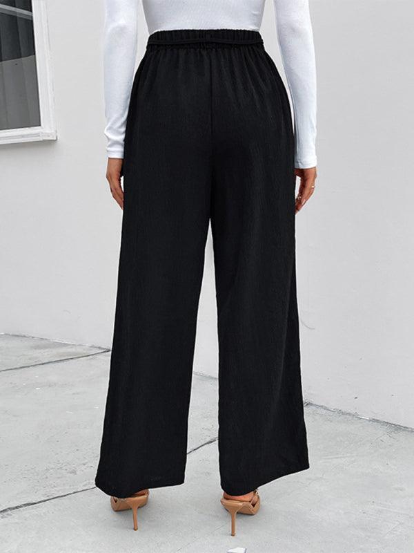 Women's elastic elastic loose wide leg long pants - 808Lush