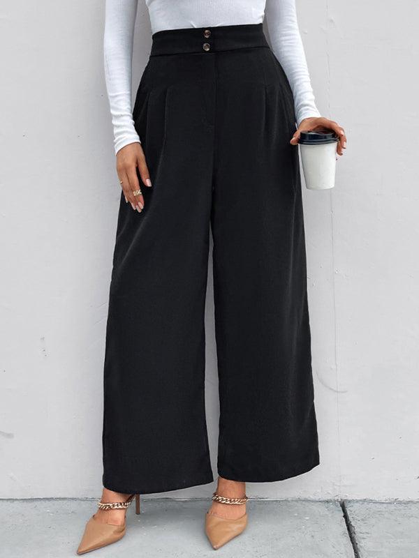 Women's elastic elastic loose wide leg long pants - 808Lush