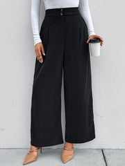 Women's elastic elastic loose wide leg long pants - 808Lush