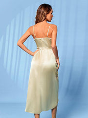 Elegant Party Dress with Dropped Shoulder Sleeves