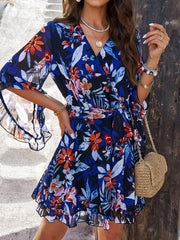 Women's elegant printed strappy dress - 808Lush