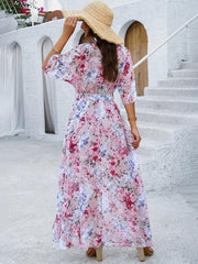 Women's Elegant Printed Waist Dress - 808Lush