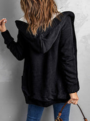 mid-length cardigan hooded sweater