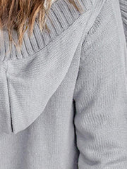 mid-length cardigan hooded sweater