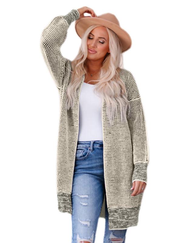 Mid-length knitted pullover women's sweater cardigan