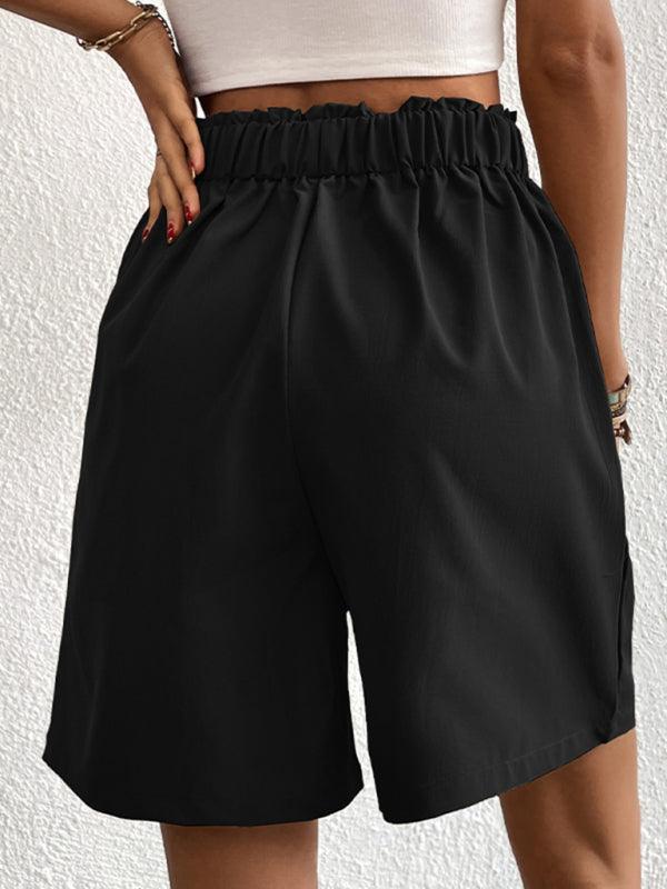 Women's high-waisted loose 2-button shorts - 808Lush