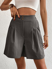 Women's high-waisted loose 2-button shorts - 808Lush