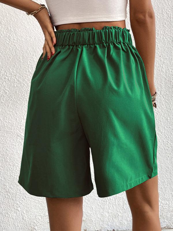 Women's high-waisted loose 2-button shorts - 808Lush