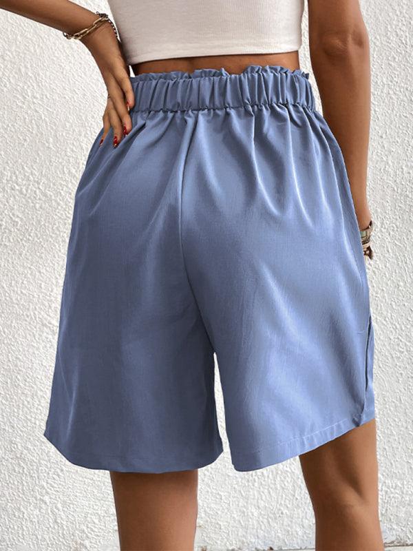 Women's high-waisted loose 2-button shorts - 808Lush