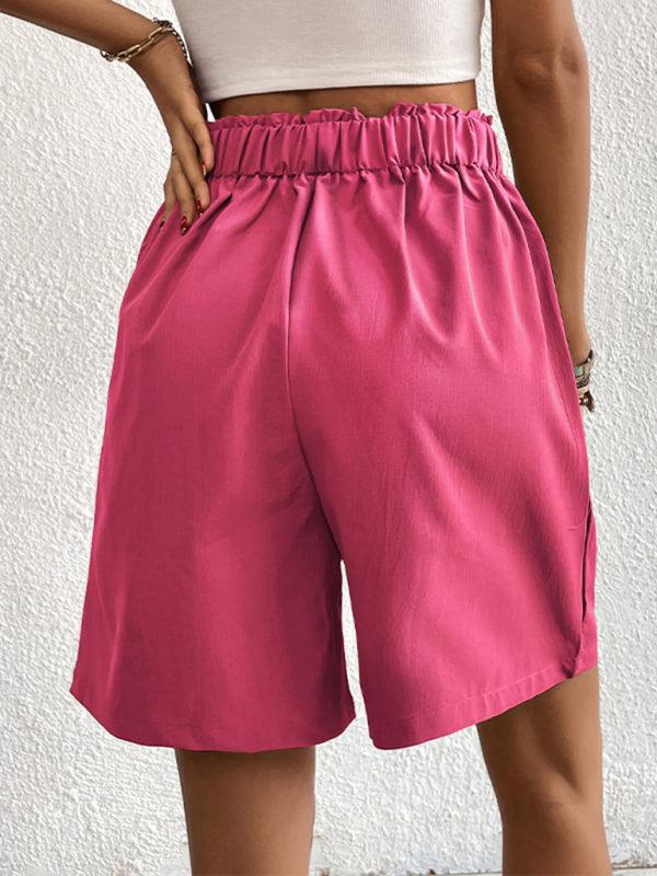 Women's high-waisted loose 2-button shorts - 808Lush