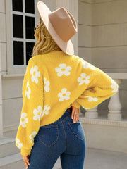 Women's short colorful sweater floral sweater