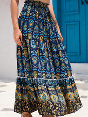 Women's Bohemian Hollow Printed Patchwork Skirt - 808Lush