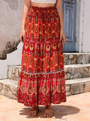 Women's Bohemian Hollow Printed Patchwork Skirt - 808Lush