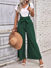 Women's Adjustable Solid Color Wide Leg Overalls - 808Lush