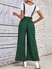 Women's Adjustable Solid Color Wide Leg Overalls - 808Lush