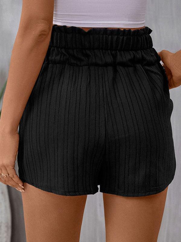 Women's Casual Versatile Pocket High Waist Button Pleated Shorts - 808Lush