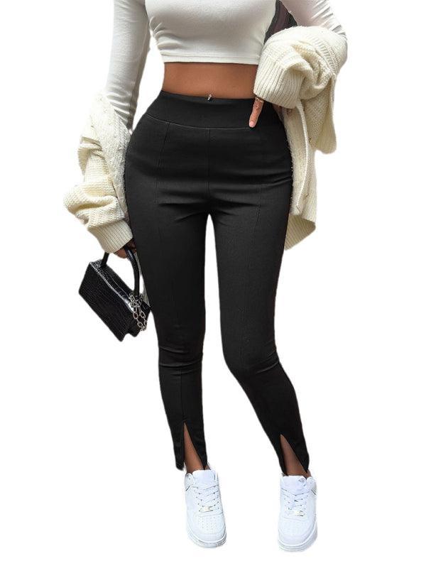 Women's casual slim fit front slit leggings - 808Lush