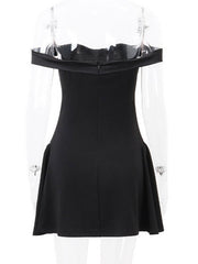 Women's sexy one-shoulder zipper mini dress - 808Lush