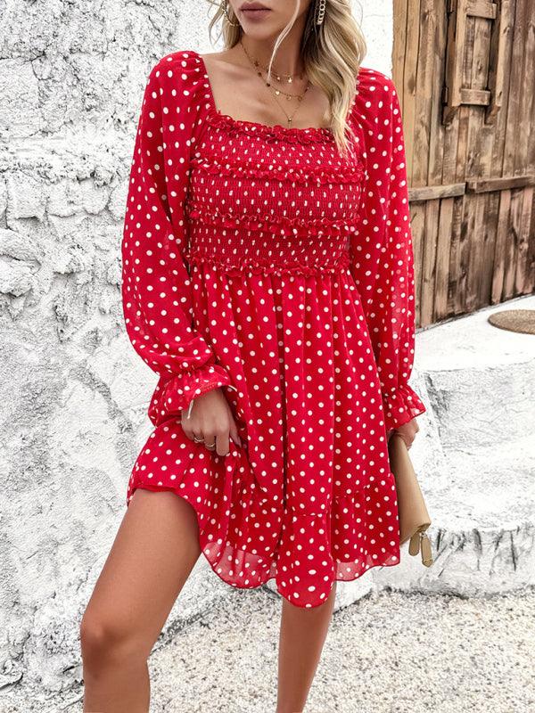 spring and summer casual polka dot dress - 808Lush