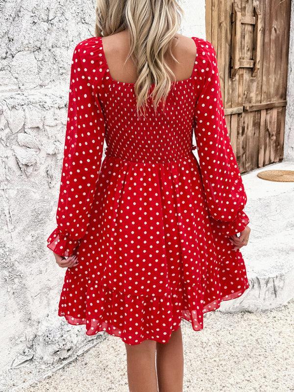 spring and summer casual polka dot dress - 808Lush