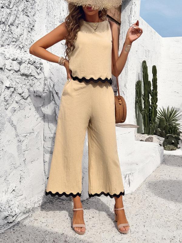 Women's casual vest trousers webbing suit - 808Lush