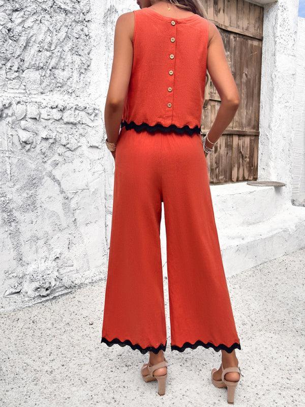 Women's casual vest trousers webbing suit - 808Lush