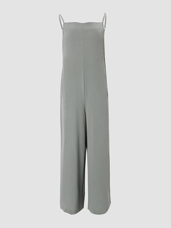 women's suspender jumpsuit wide leg pants - 808Lush