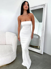 Sexy tube top long dress slit cocktail dress backless long dress - 808Lush