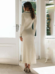 knitted slim fit hip-hugging long-sleeved dress - 808Lush