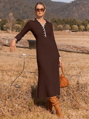 knitted slim fit hip-hugging long-sleeved dress - 808Lush