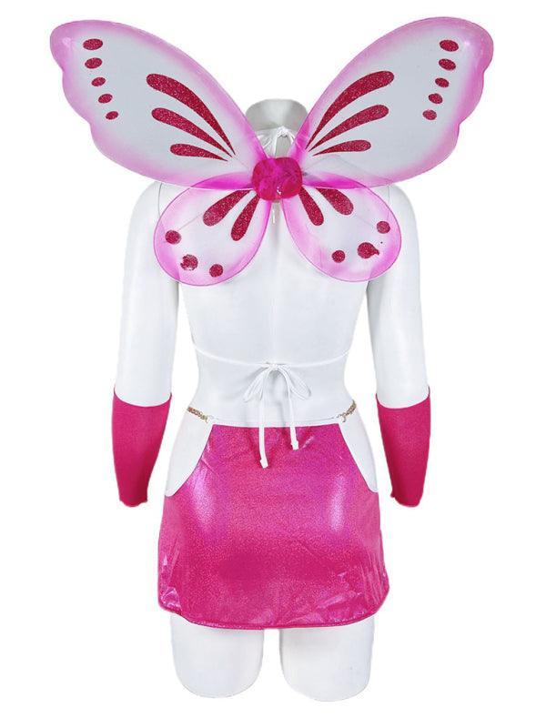 Women's Cute Navel-Baring Buttocks Sexy Uniform with Wings Sexy Underwear Set - 808Lush