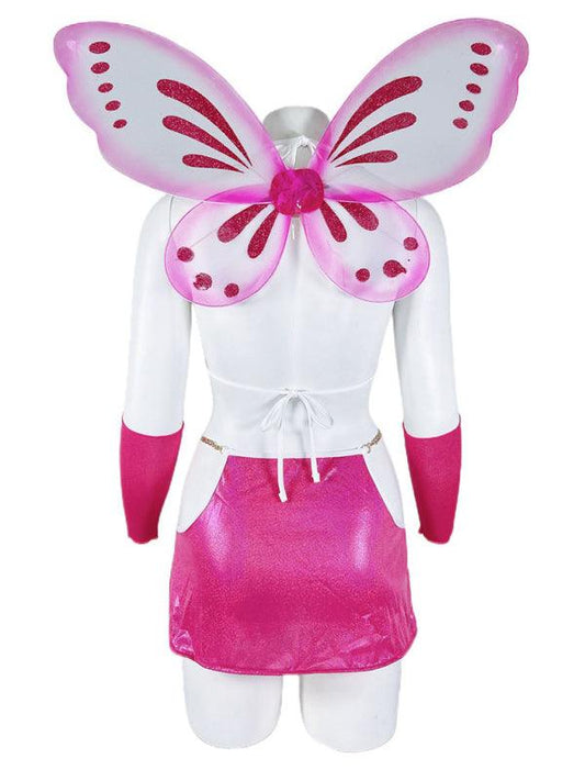 Women's Cute Navel-Baring Buttocks Sexy Uniform with Wings Sexy Underwear Set - 808Lush