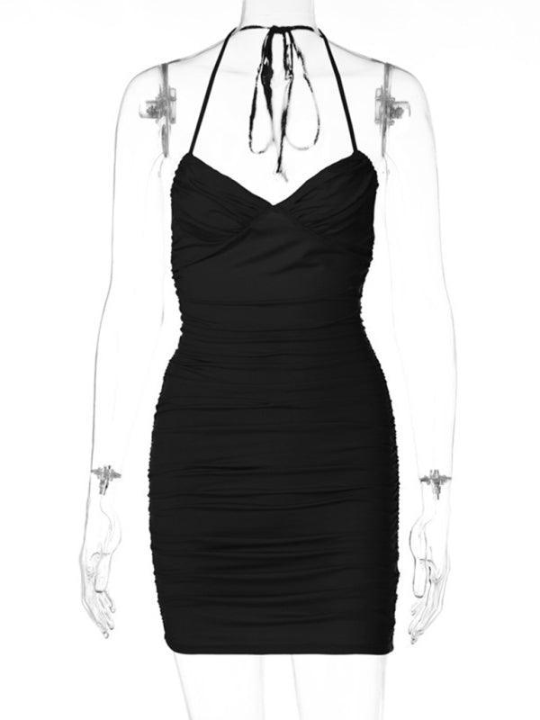 sexy pleated design suspender dress - 808Lush