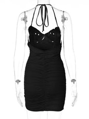 sexy pleated design suspender dress - 808Lush