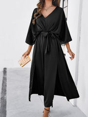 Women's elegant V-neck loose dress - 808Lush